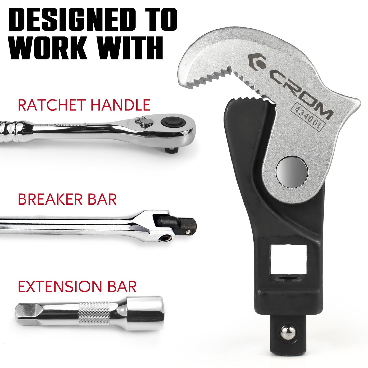 3-Piece Spring Loaded Adjustable Crowfoot Wrench Set - 43001