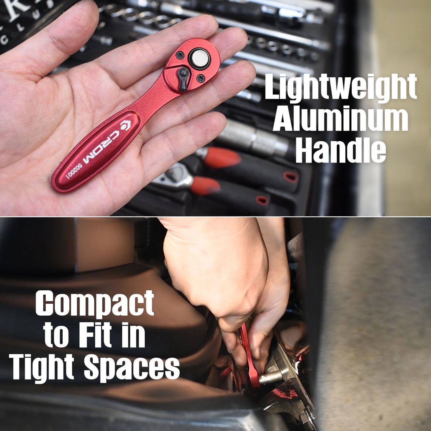 1/4" Drive 72-Tooth Mini Ratchet (Square Drive)