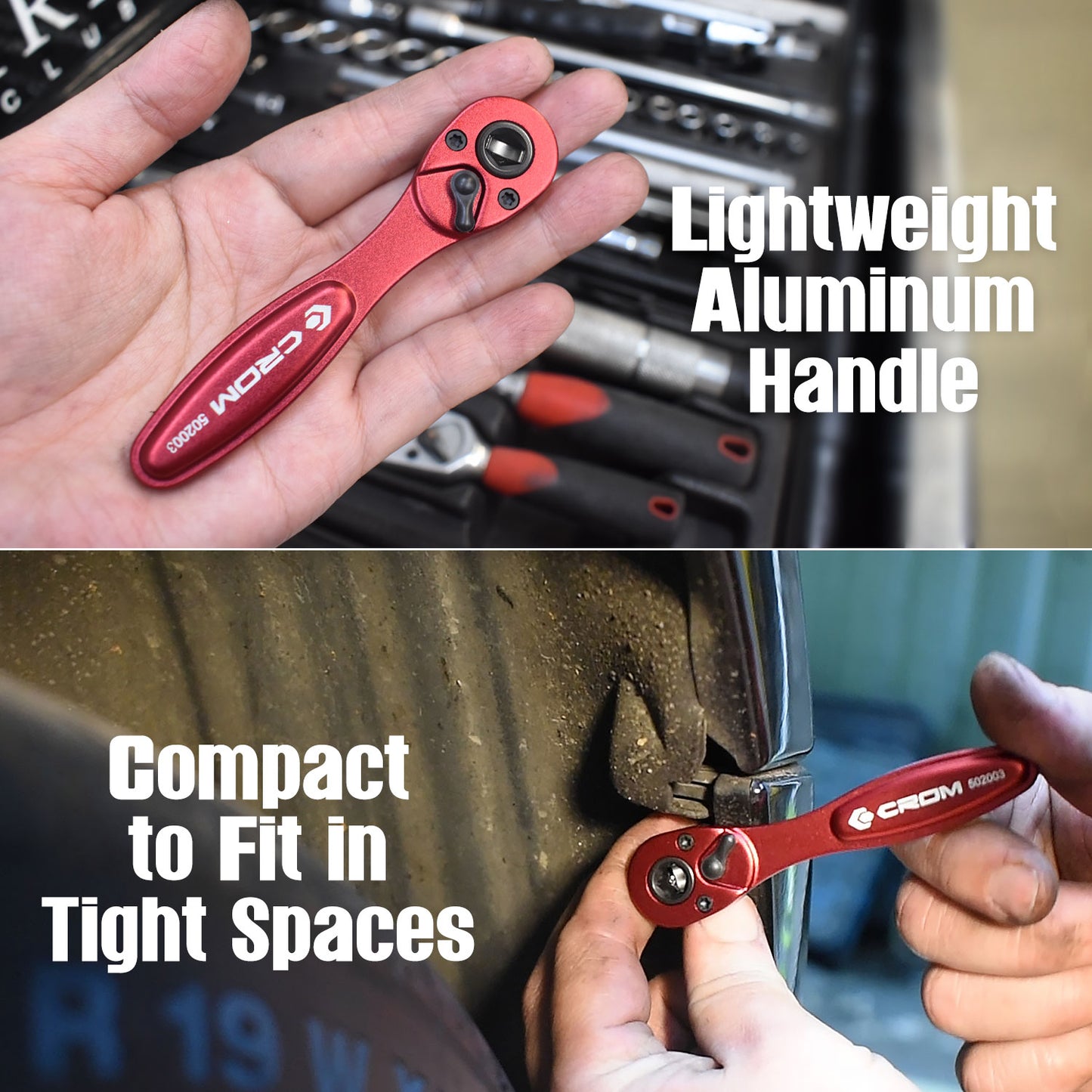 1/4" Drive 72-Tooth Mini Ratchet (Dual Drive)