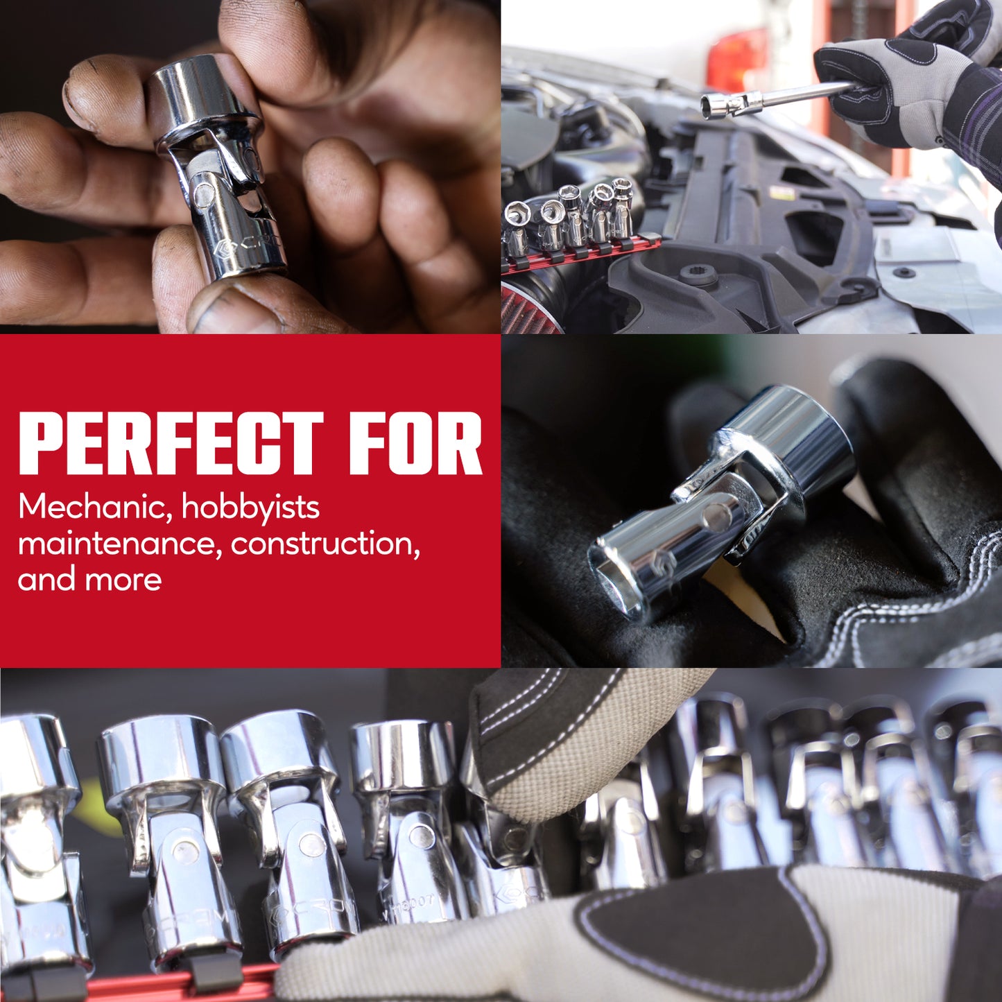 12-Piece 1/4” Drive Metric Flex Socket Set – 6 Points