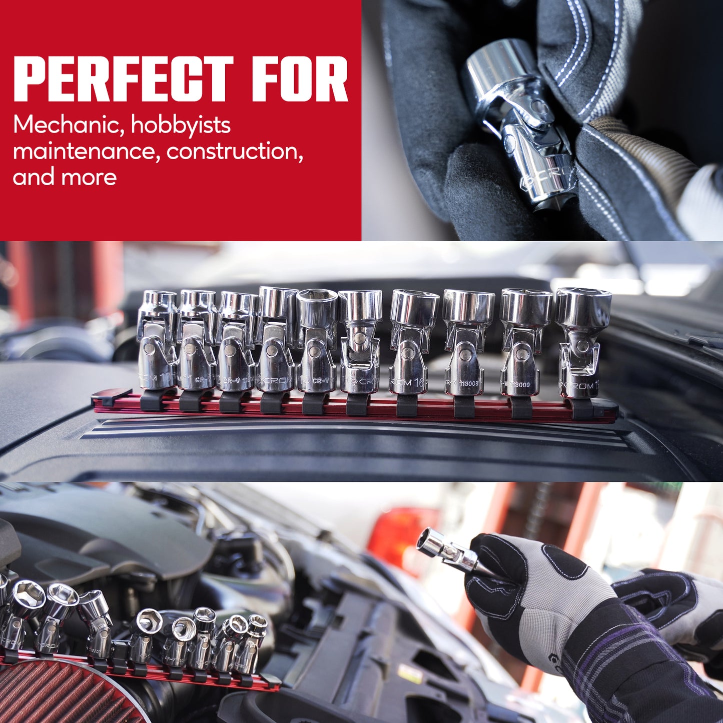 10-Piece 3/8” Drive Metric Flex Socket Set – 6 Points - 11002