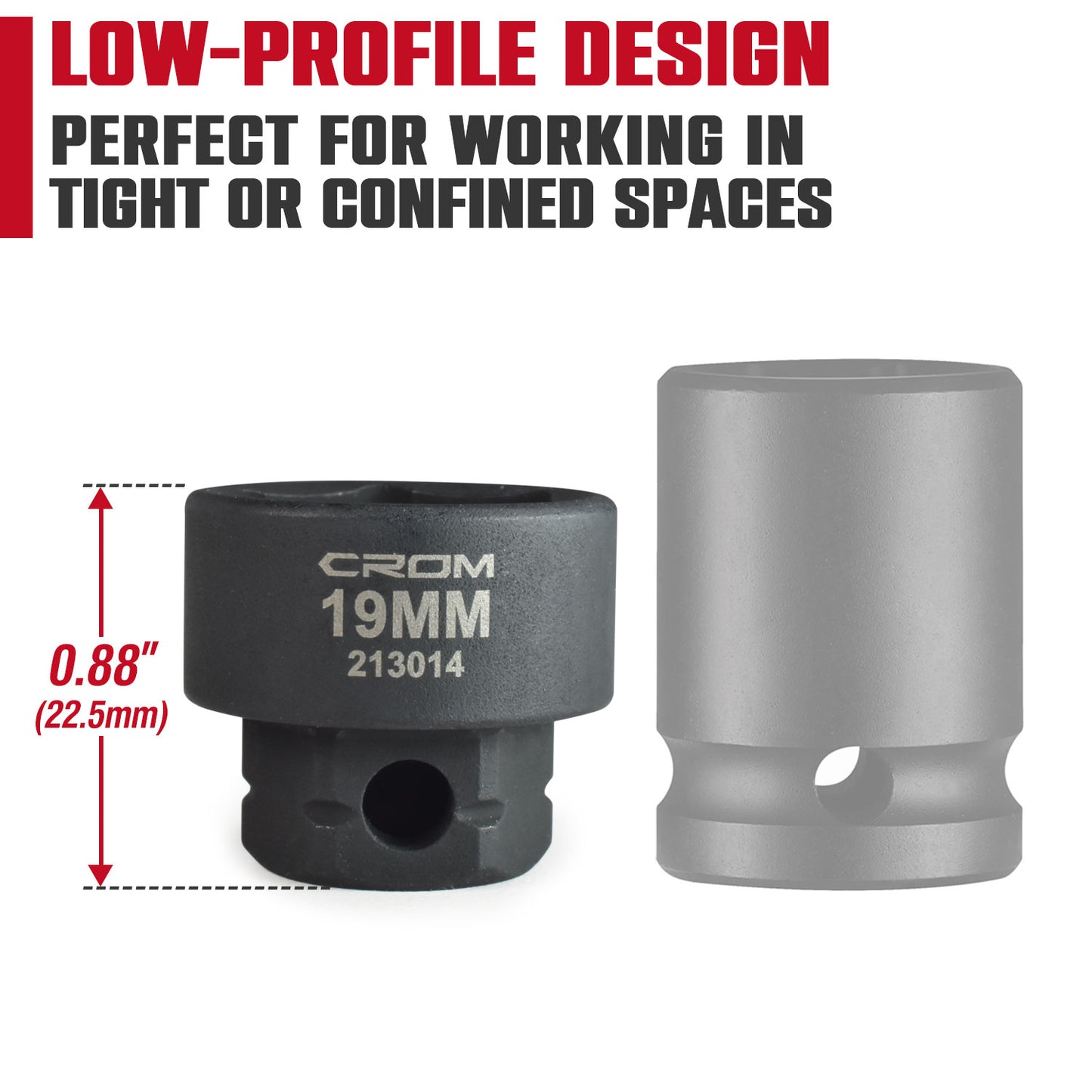 14-Piece 3/8” Drive Metric Stubby Impact Socket Set - 21001