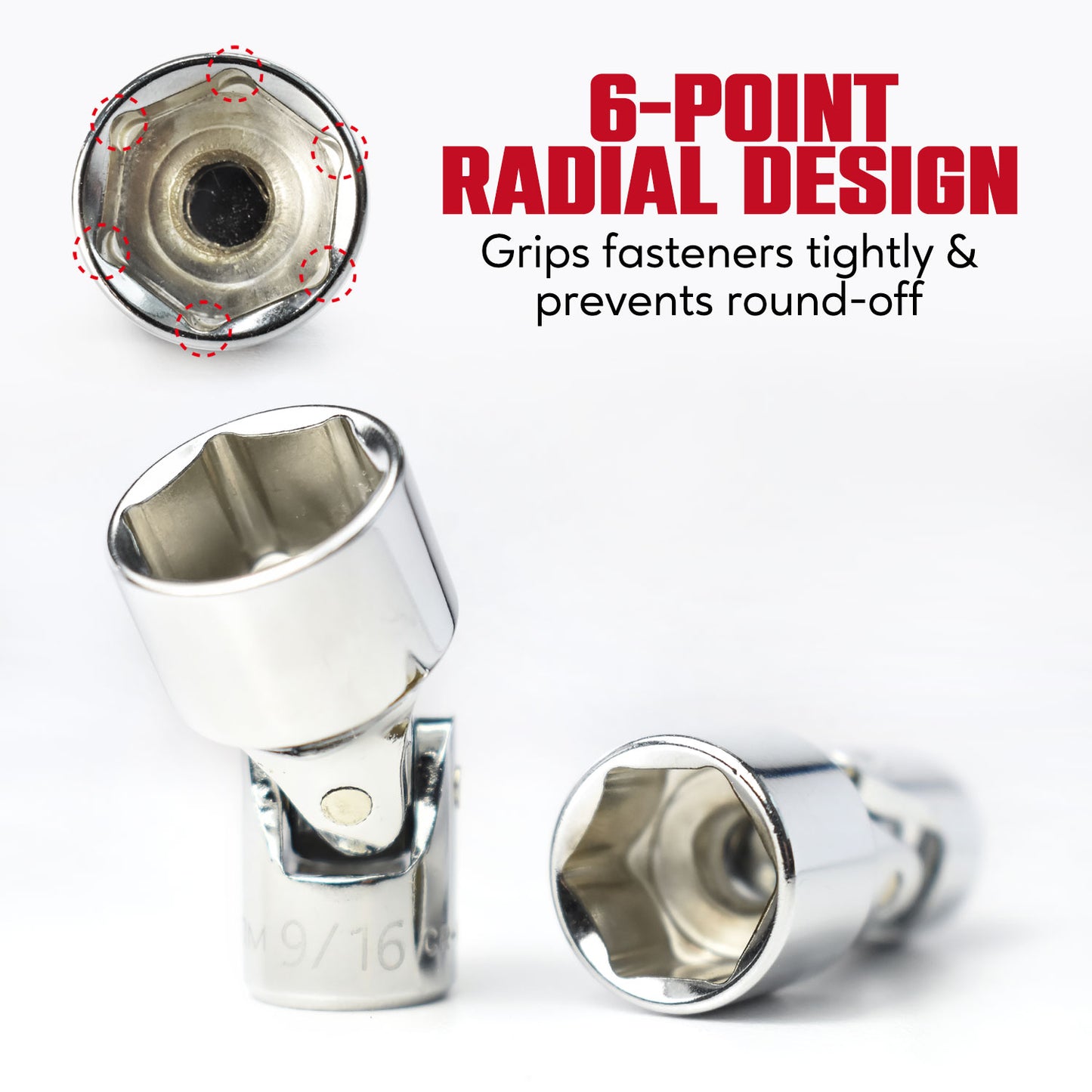 7-Piece 1/4” Drive SAE Flex Socket Set – 6 Points