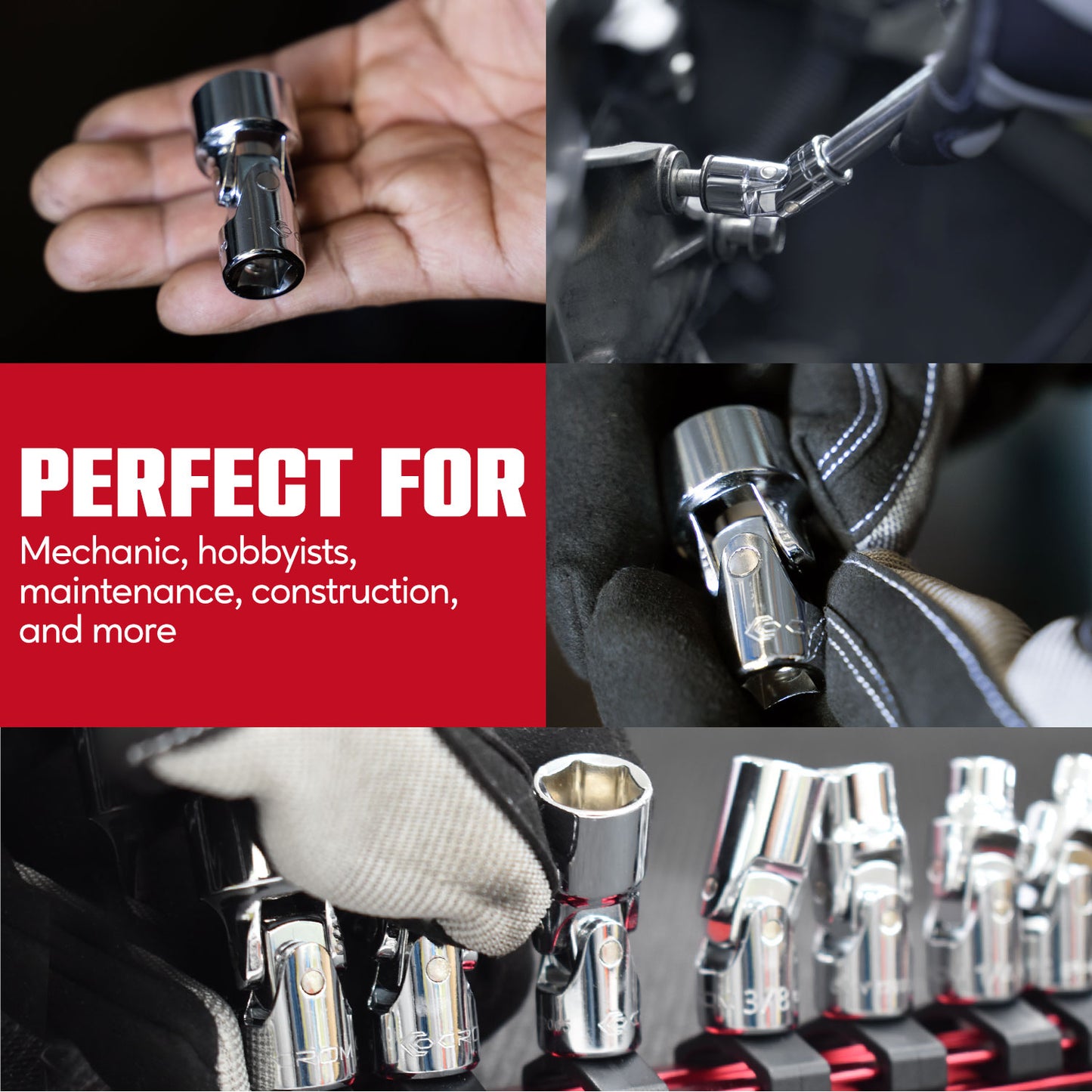 7-Piece 1/4” Drive SAE Flex Socket Set – 6 Points