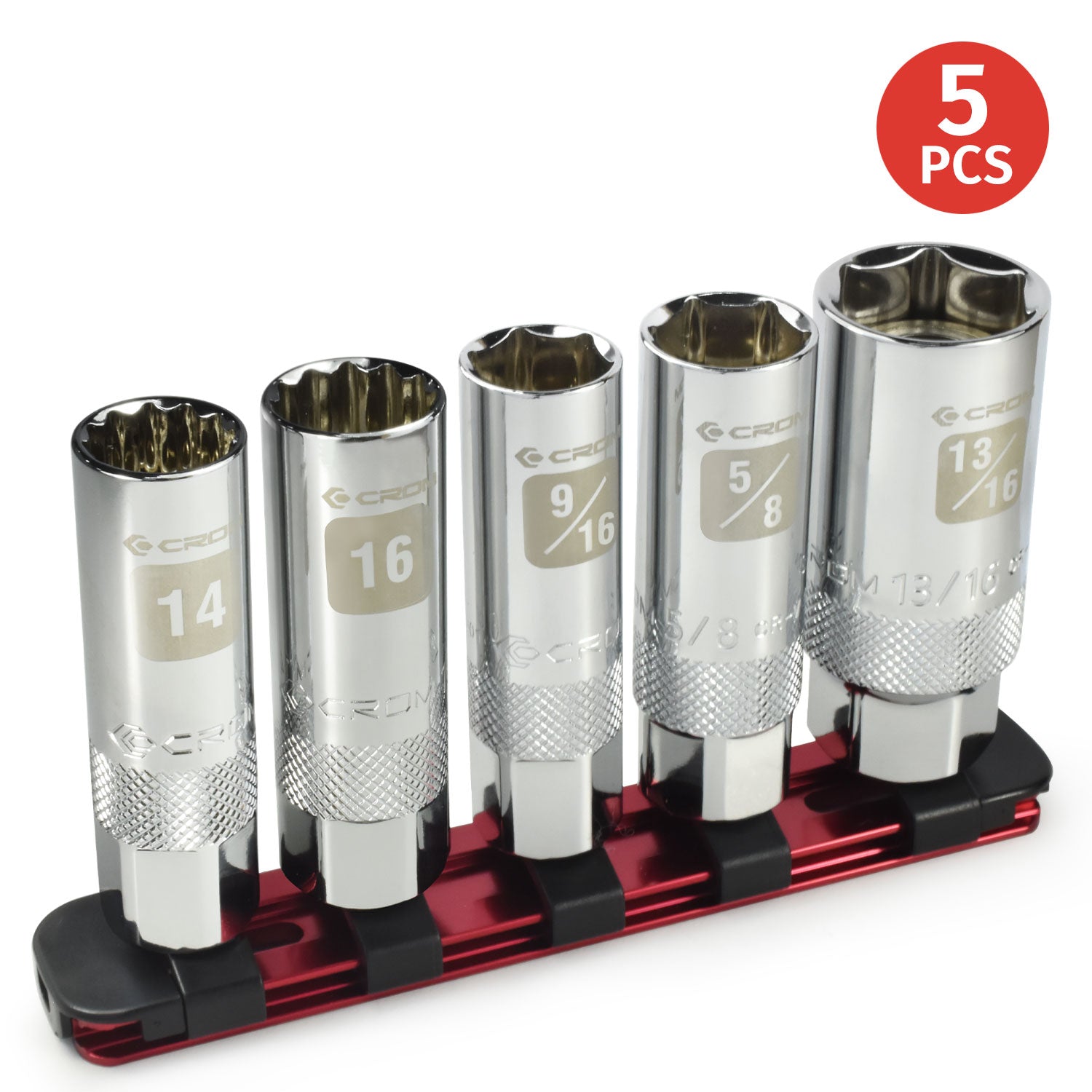 DURATECH 3-Piece Magnetic Swivel Spark Plug Socket Set - 3/8" Drive, 5/8", 14mm, 9/16"