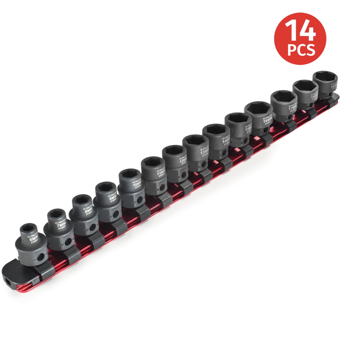 14-Piece 3/8” Drive Metric Stubby Impact Socket Set - 21001