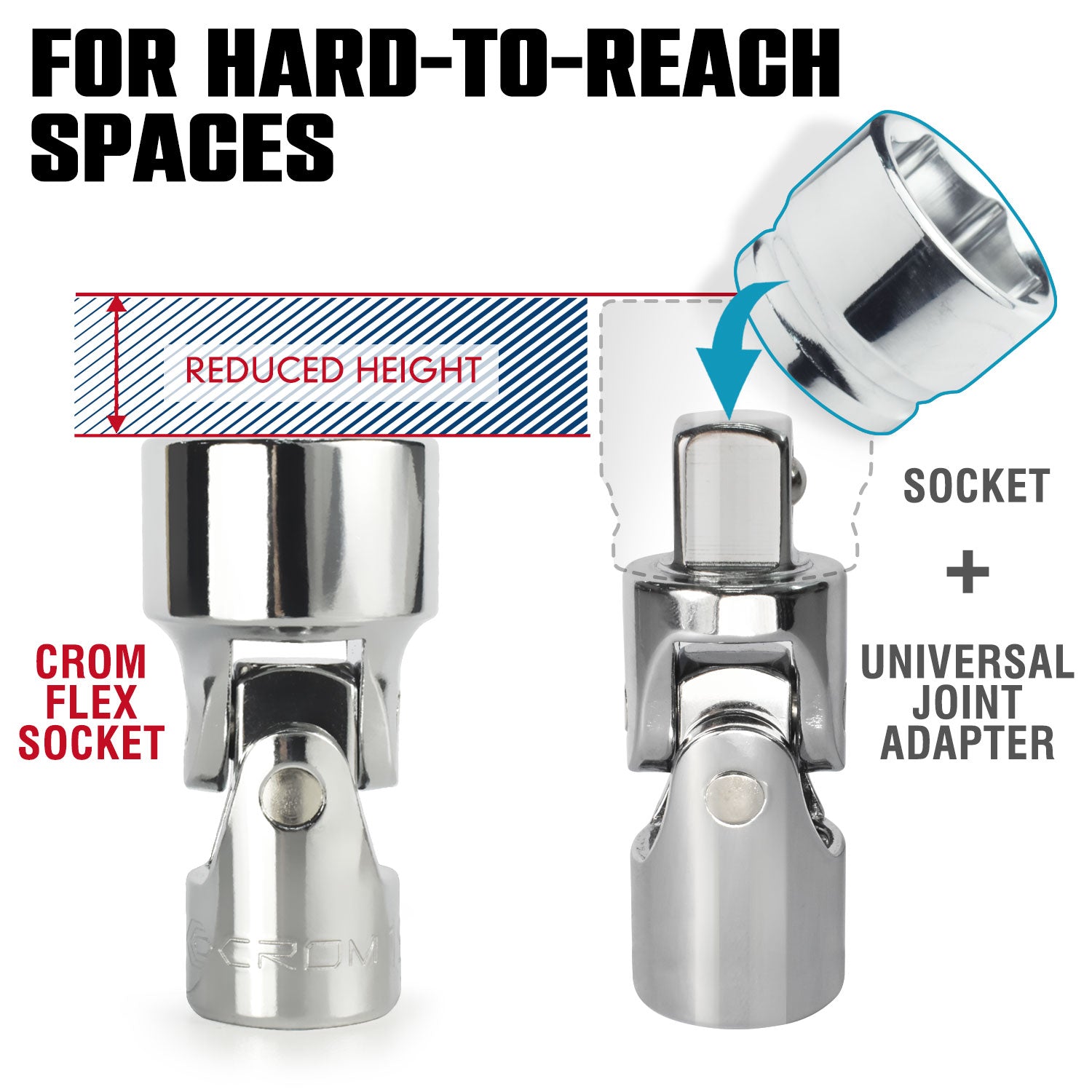 3/8 In. Drive 6-Point Universal Joint Impact Socket Set With Rails And Tray, 19-Piece (6-24 Mm) SID97103 - Foto 11