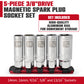 5-Piece 3/8” Drive Magnetic Spark Plug Socket Set - 13001