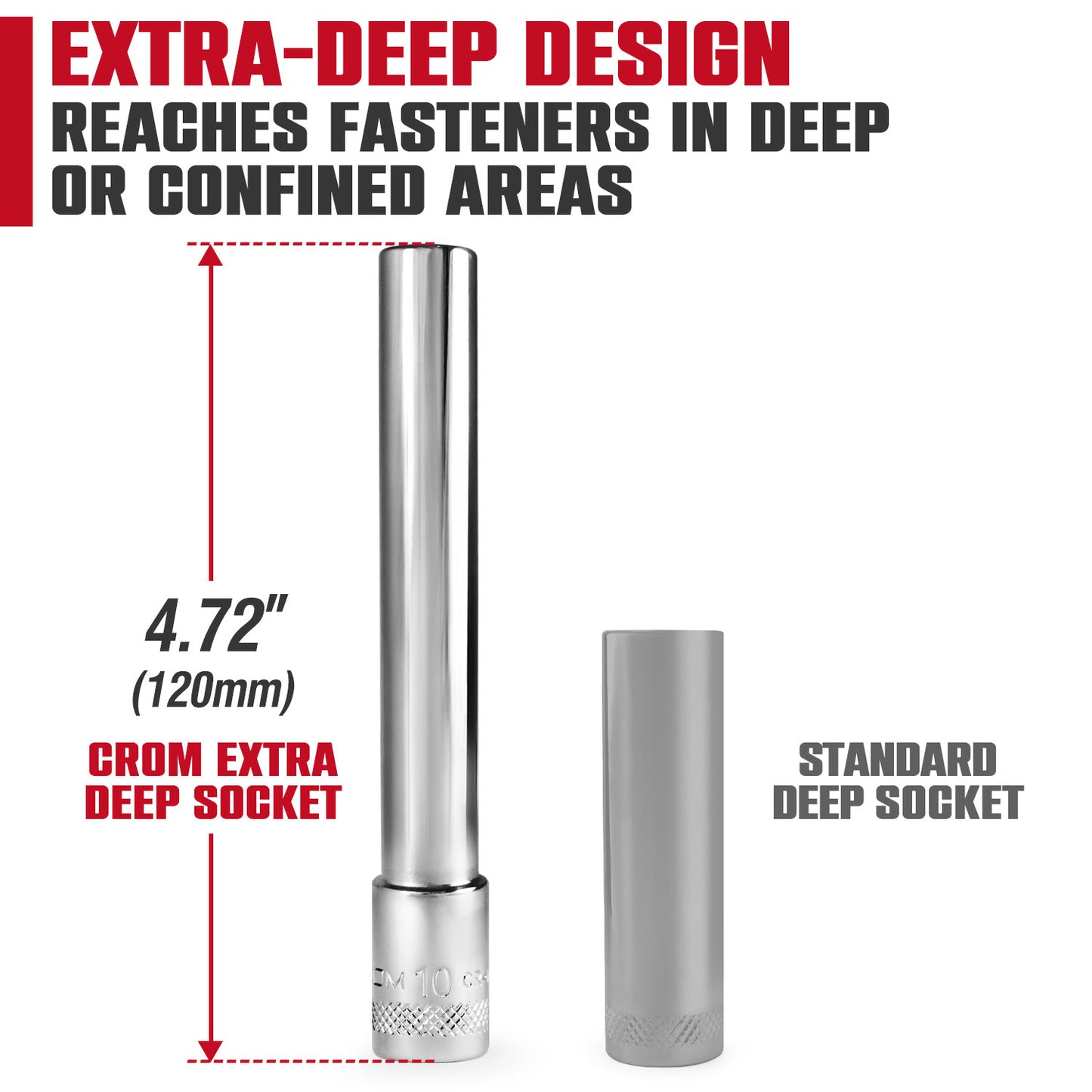 5-Piece 3/8" Drive Extra Deep Socket Set - 11006