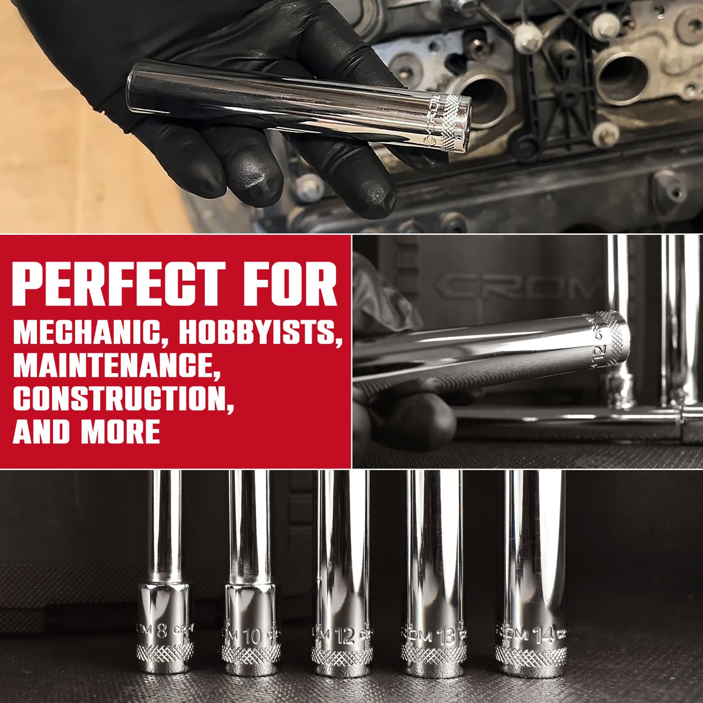 5-Piece 3/8" Drive Extra Deep Socket Set - 11006